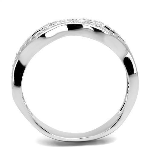 Rhodium Brass Ring with AAA Grade CZ  in Clear