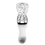 Rhodium Brass Ring with AAA Grade CZ  in Clear