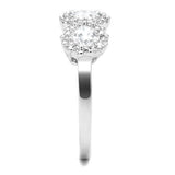 Rhodium Brass Ring with AAA Grade CZ  in Clear