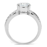 Rhodium Brass Ring with AAA Grade CZ  in Clear