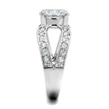 Rhodium Brass Ring with AAA Grade CZ  in Clear