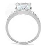 Rhodium Brass Ring with AAA Grade CZ  in Clear