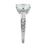Rhodium Brass Ring with AAA Grade CZ  in Clear