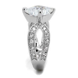 Rhodium Brass Ring with AAA Grade CZ  in Clear