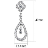 Rhodium Brass Earrings with AAA Grade CZ  in Clear
