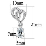 Rhodium Brass Earrings with AAA Grade CZ  in Clear