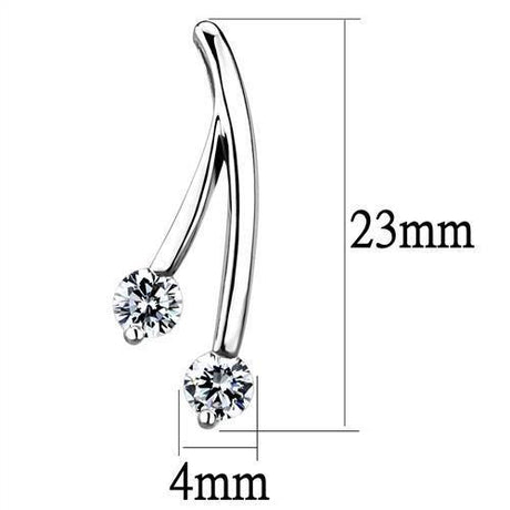 Rhodium Brass Earrings with AAA Grade CZ  in Clear