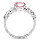 Rhodium Brass Ring with AAA Grade CZ  in Rose