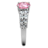 Rhodium Brass Ring with AAA Grade CZ  in Rose
