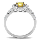Rhodium Brass Ring with AAA Grade CZ  in Topaz