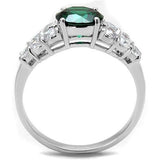 Rhodium Brass Ring with Synthetic Spinel in Emerald
