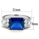 Rhodium Brass Ring with Synthetic Spinel in London Blue