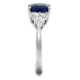 Rhodium Brass Ring with Synthetic Spinel in London Blue
