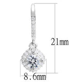 Rhodium 925 Sterling Silver Earrings with AAA Grade CZ  in Clear