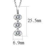 Rhodium 925 Sterling Silver Chain Pendant with AAA Grade CZ  in Clear