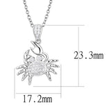 Rhodium 925 Sterling Silver Chain Pendant with AAA Grade CZ  in Clear