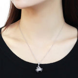 Rhodium 925 Sterling Silver Chain Pendant with AAA Grade CZ  in Clear