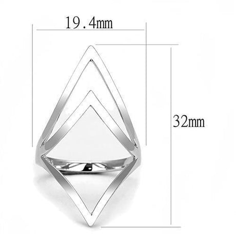 Rhodium 925 Sterling Silver Ring with No Stone
