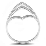 Rhodium 925 Sterling Silver Ring with No Stone