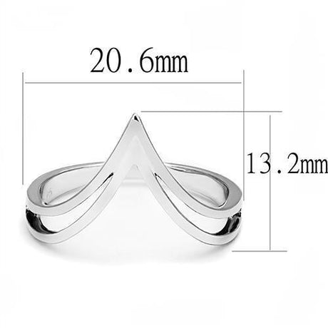 Rhodium 925 Sterling Silver Ring with No Stone