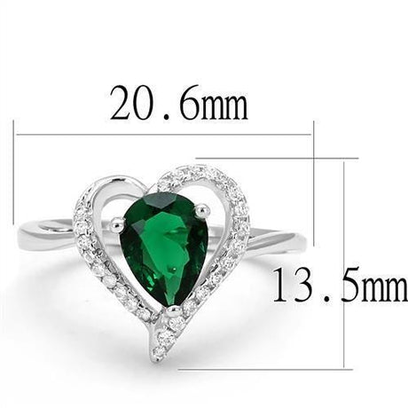 Rhodium 925 Sterling Silver Ring with Synthetic Synthetic Glass in Blue Zircon