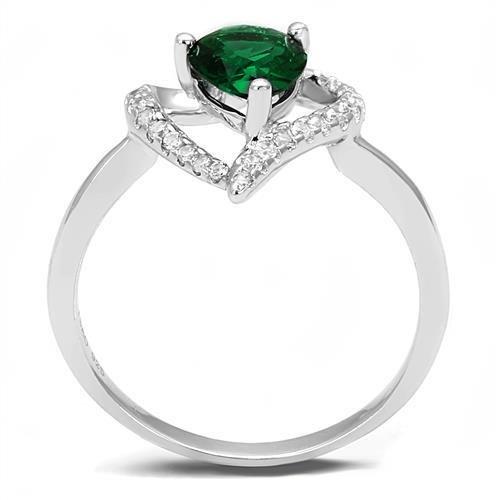 Rhodium 925 Sterling Silver Ring with Synthetic Synthetic Glass in Blue Zircon