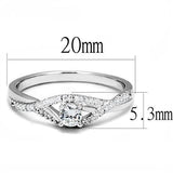 Rhodium 925 Sterling Silver Ring with AAA Grade CZ  in Clear