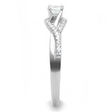 Rhodium 925 Sterling Silver Ring with AAA Grade CZ  in Clear