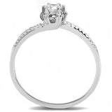 Rhodium 925 Sterling Silver Ring with AAA Grade CZ  in Clear