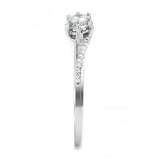 Rhodium 925 Sterling Silver Ring with AAA Grade CZ  in Clear