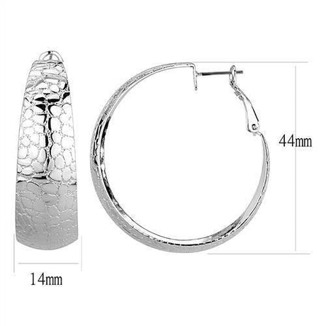 Rhodium Brass Earrings with No Stone