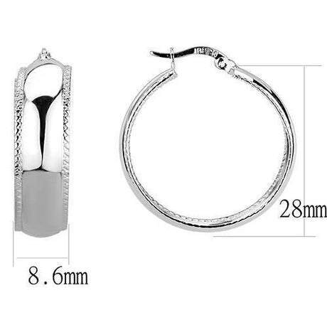 Rhodium Brass Earrings with No Stone