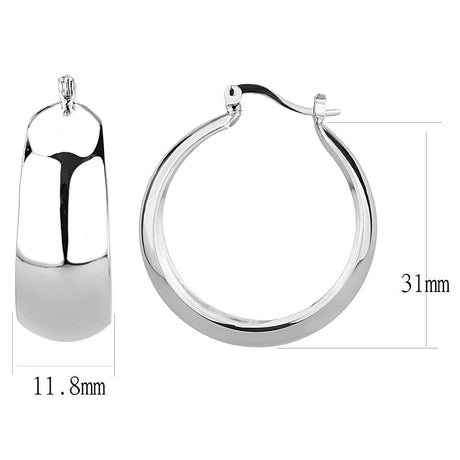 Rhodium Brass Earrings with No Stone