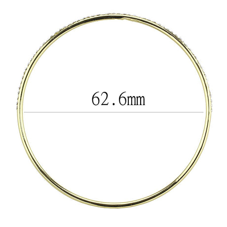 Gold Brass Bangle with Top Grade Crystal  in Clear