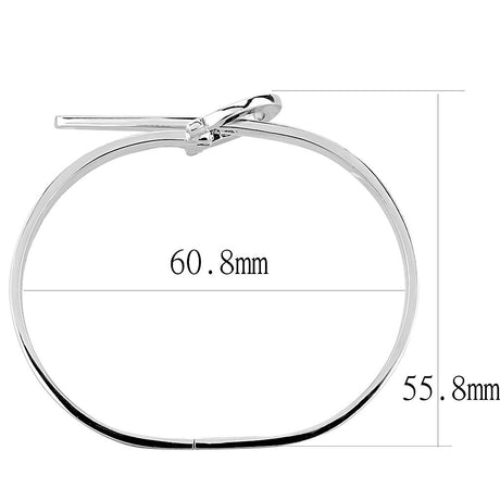 Rhodium Brass Bangle with No Stone