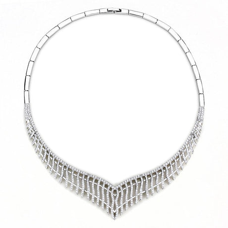 Rhodium Brass Jewelry Sets with AAA Grade CZ  in Clear