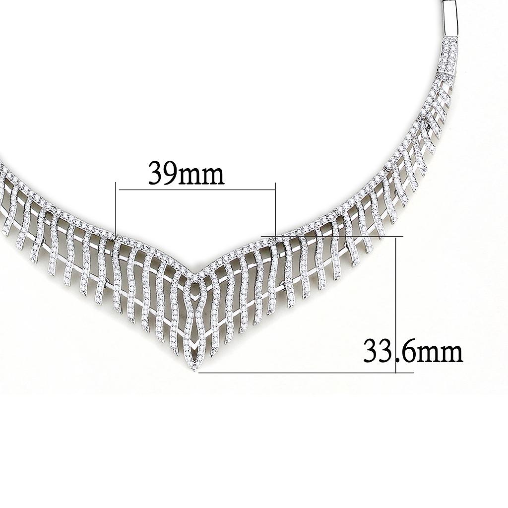 Rhodium Brass Jewelry Sets with AAA Grade CZ  in Clear
