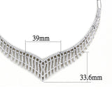 Rhodium Brass Jewelry Sets with AAA Grade CZ  in Clear