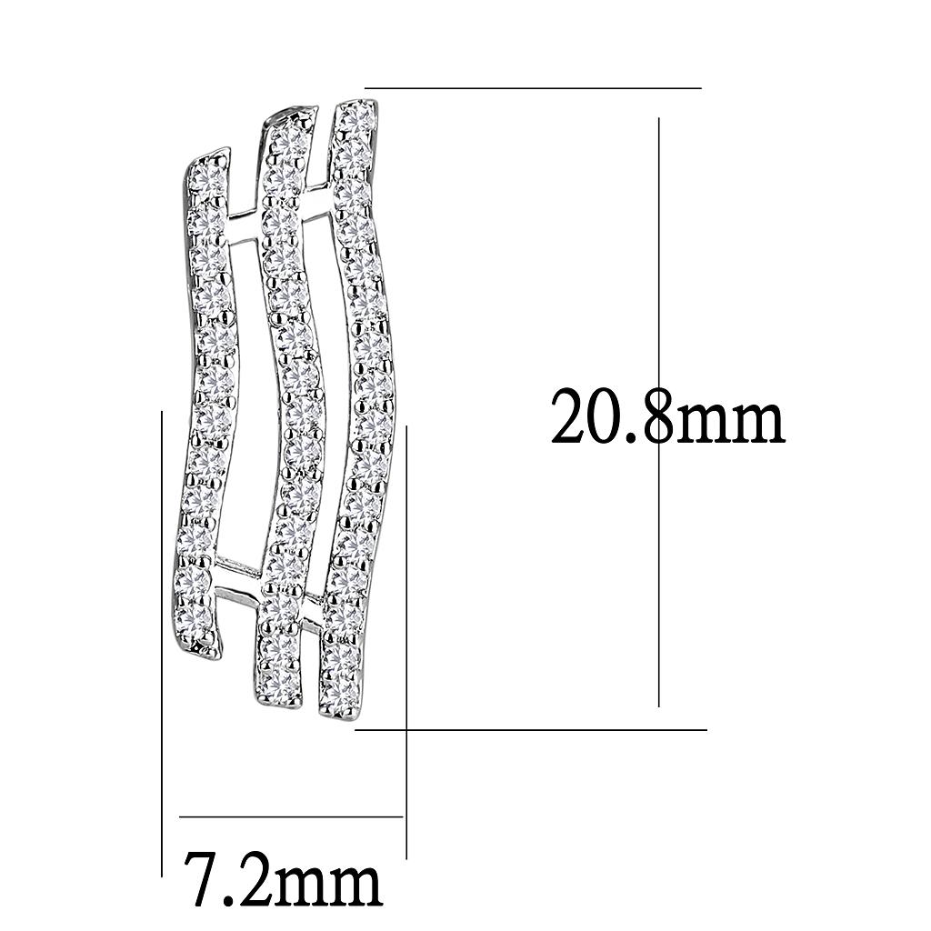 Rhodium Brass Jewelry Sets with AAA Grade CZ  in Clear