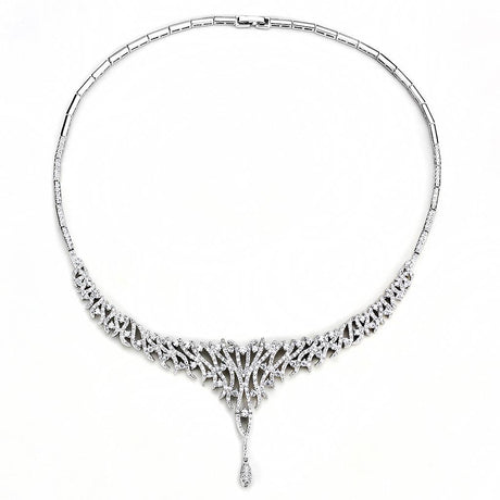Rhodium Brass Jewelry Sets with AAA Grade CZ  in Clear