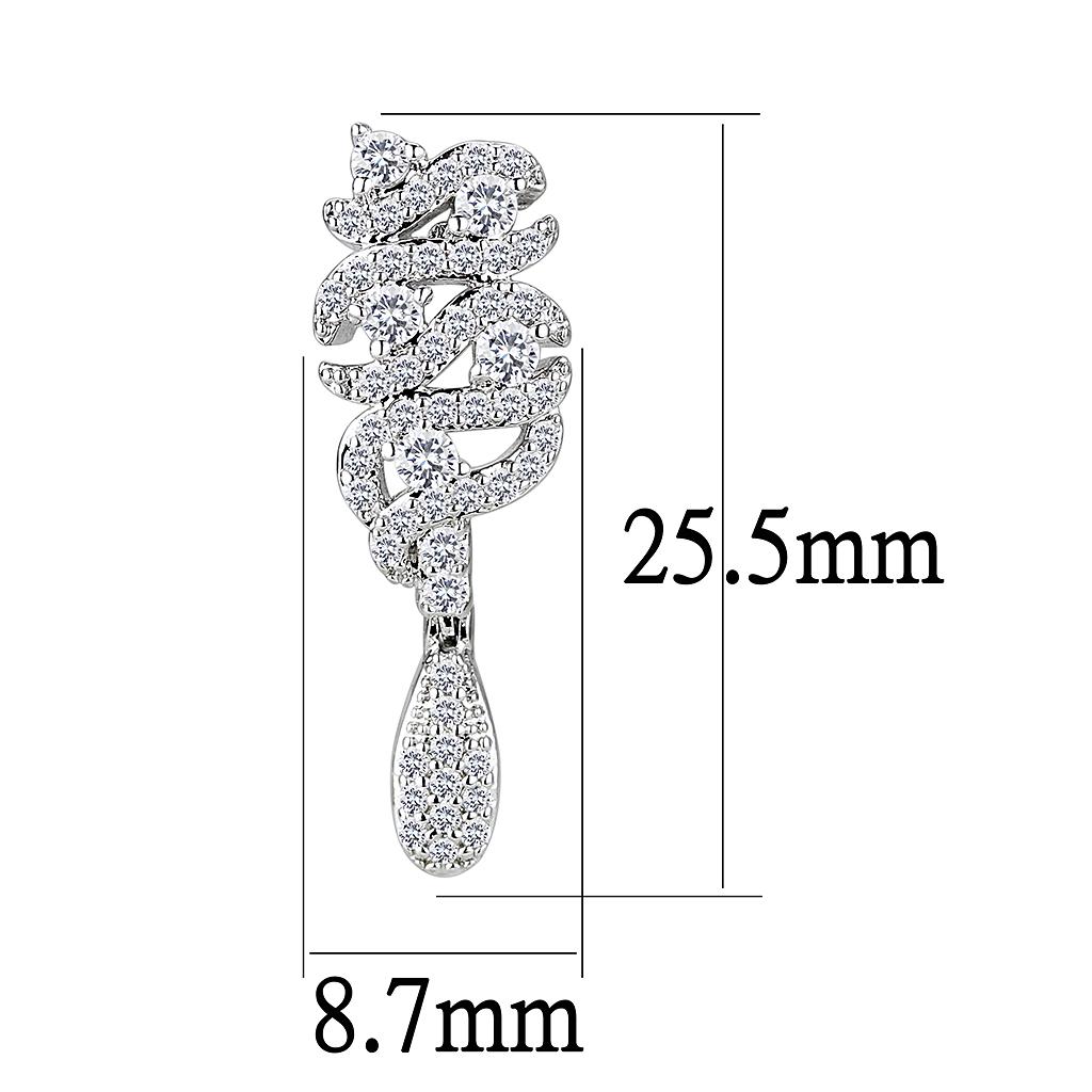 Rhodium Brass Jewelry Sets with AAA Grade CZ  in Clear