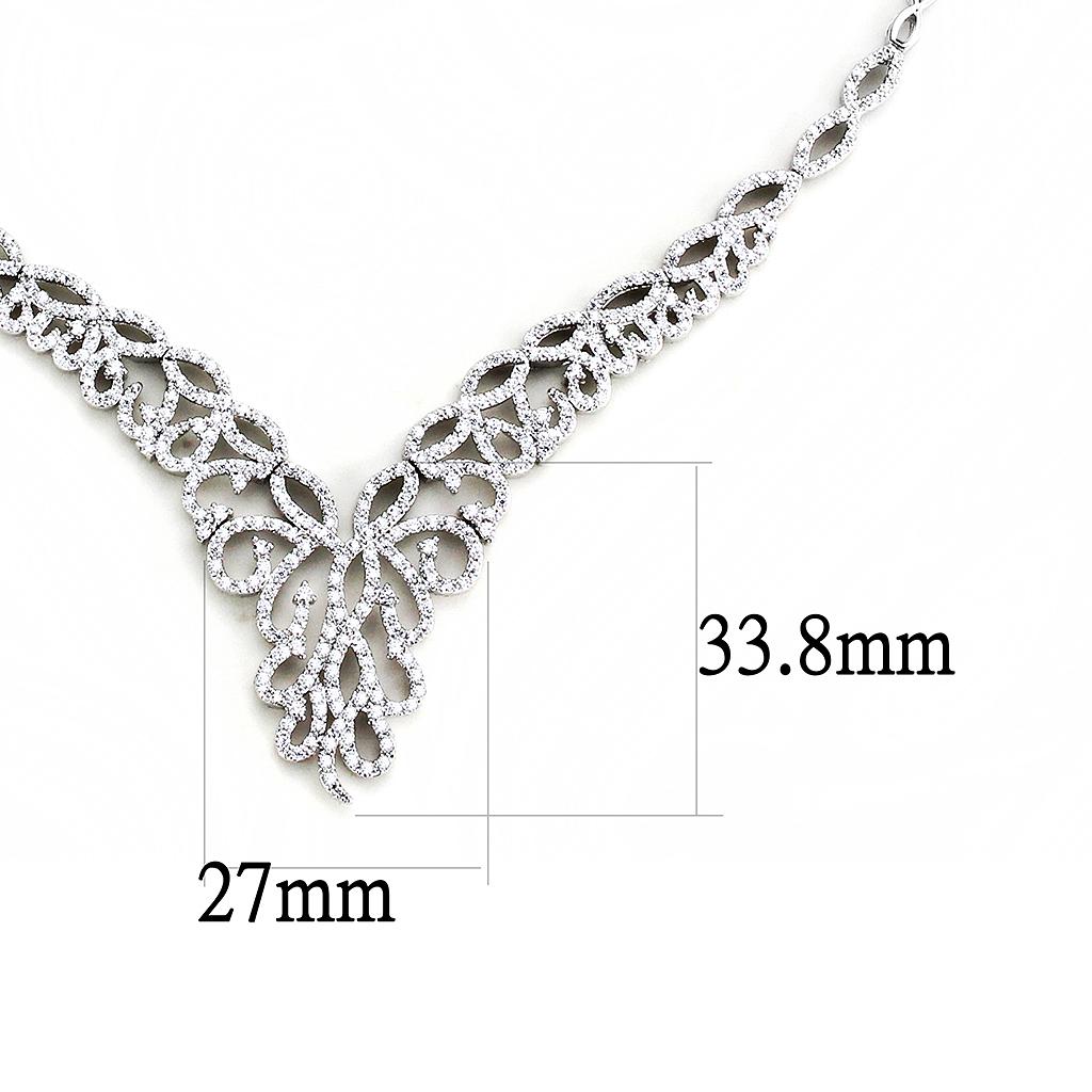 Rhodium Brass Jewelry Sets with AAA Grade CZ  in Clear