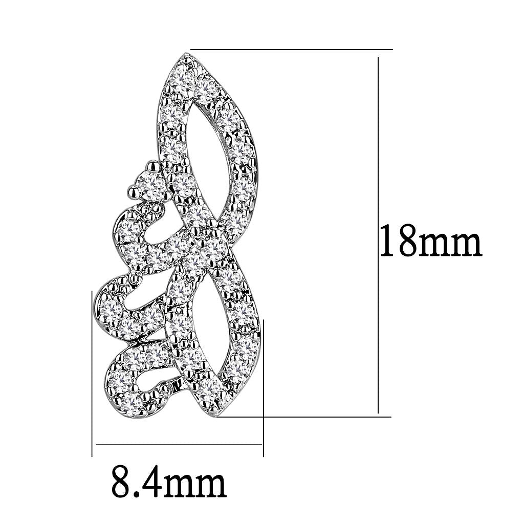 Rhodium Brass Jewelry Sets with AAA Grade CZ  in Clear