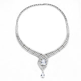 Rhodium Brass Jewelry Sets with AAA Grade CZ  in Clear