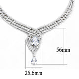 Rhodium Brass Jewelry Sets with AAA Grade CZ  in Clear