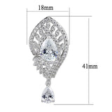 Rhodium Brass Jewelry Sets with AAA Grade CZ  in Clear