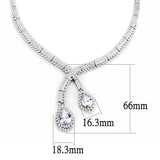 Rhodium Brass Jewelry Sets with AAA Grade CZ  in Clear