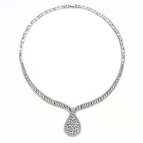 Rhodium Brass Jewelry Sets with AAA Grade CZ  in Clear