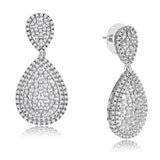 Rhodium Brass Jewelry Sets with AAA Grade CZ  in Clear