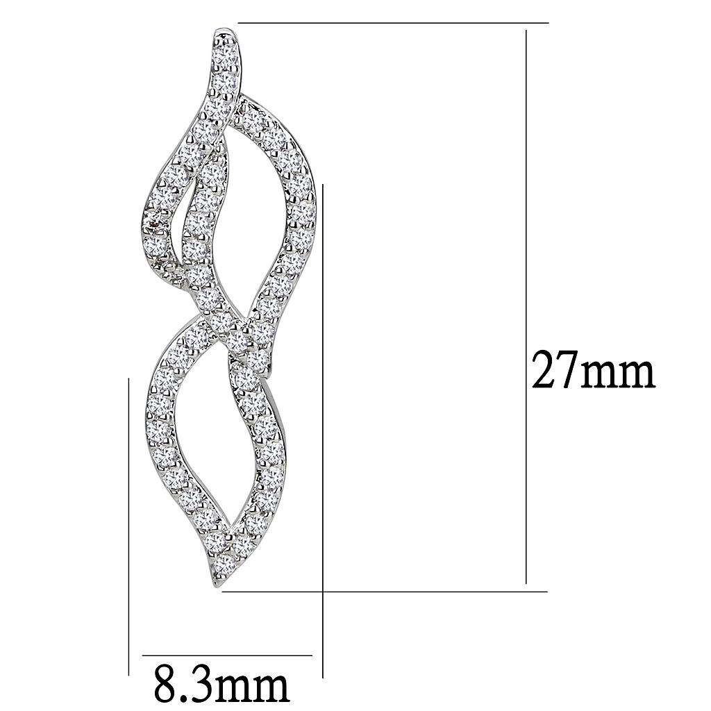 Rhodium Brass Jewelry Sets with AAA Grade CZ  in Clear